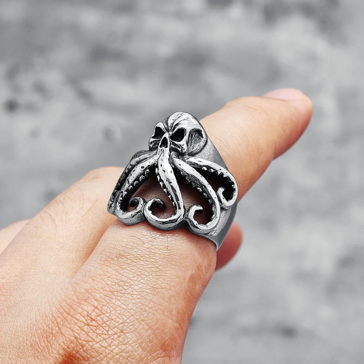 Octopus Captain Rings Top Quality Punk Rock 316L Stainless Steel Ring for Biker Rider Male Boyfriend Jewelry Best Gift Wholesale