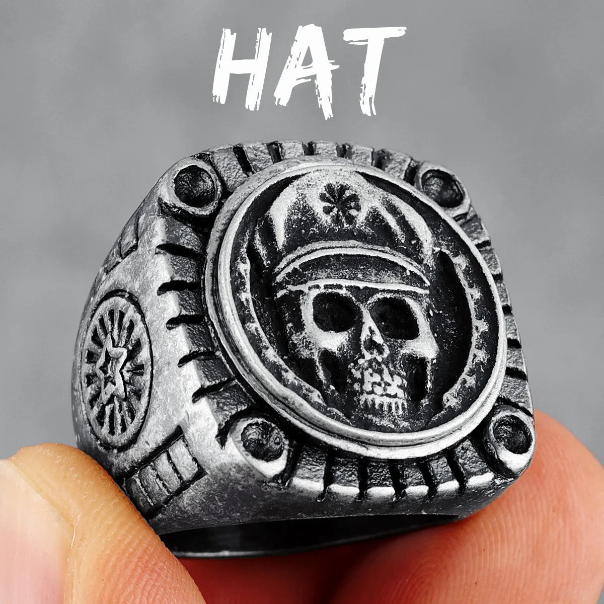 Skulls Badge Rings 316L Stainless Steel Men Ring Variety Retro Skeletons Punk Rock Punk for Rider Male Smoker Jewelry Best Gift