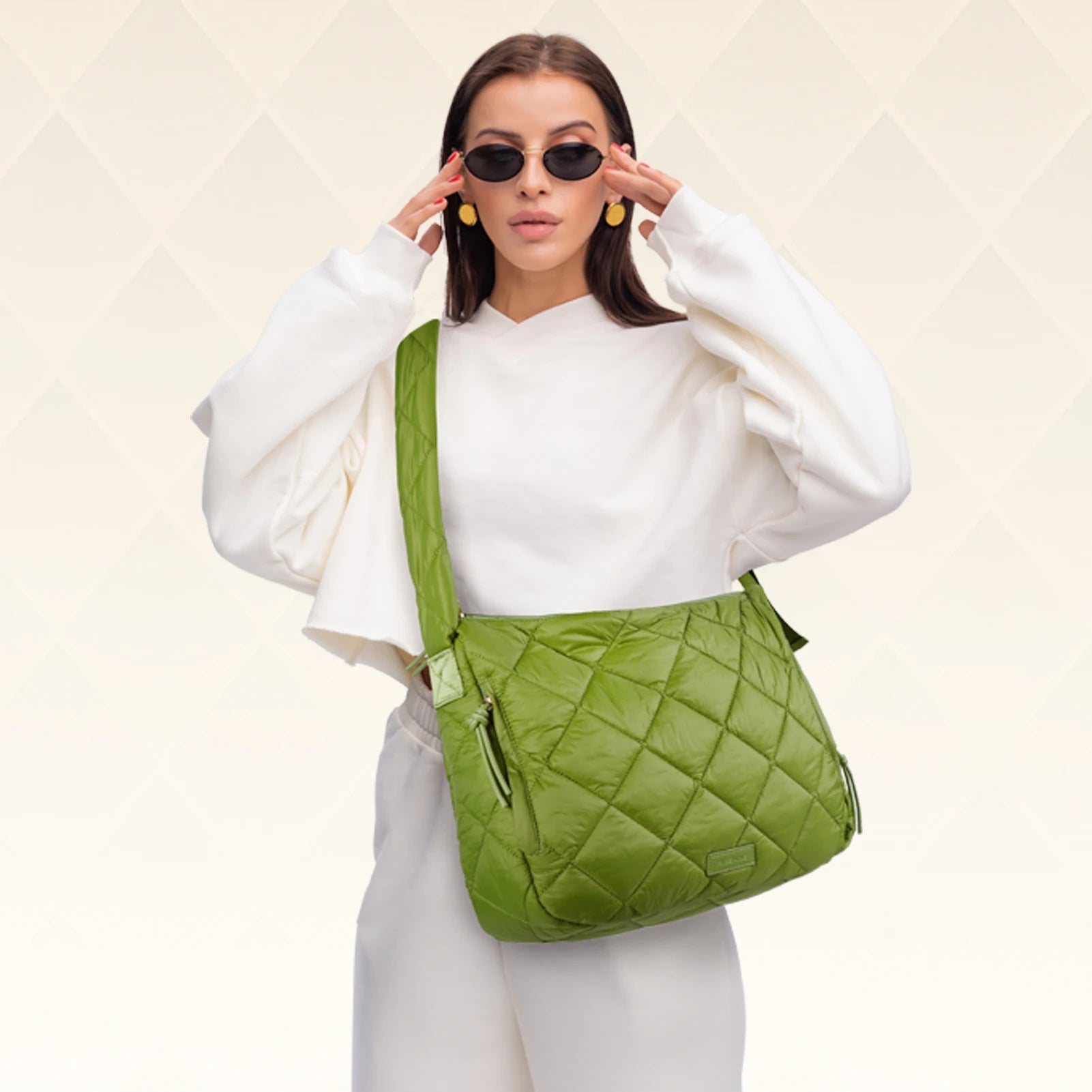 Missnine Quilted Puffer Bag for Women with Adjustable Strap Puffy Tote Shoulder Bag Large Carryall Crossbody Purse Hobo Bags