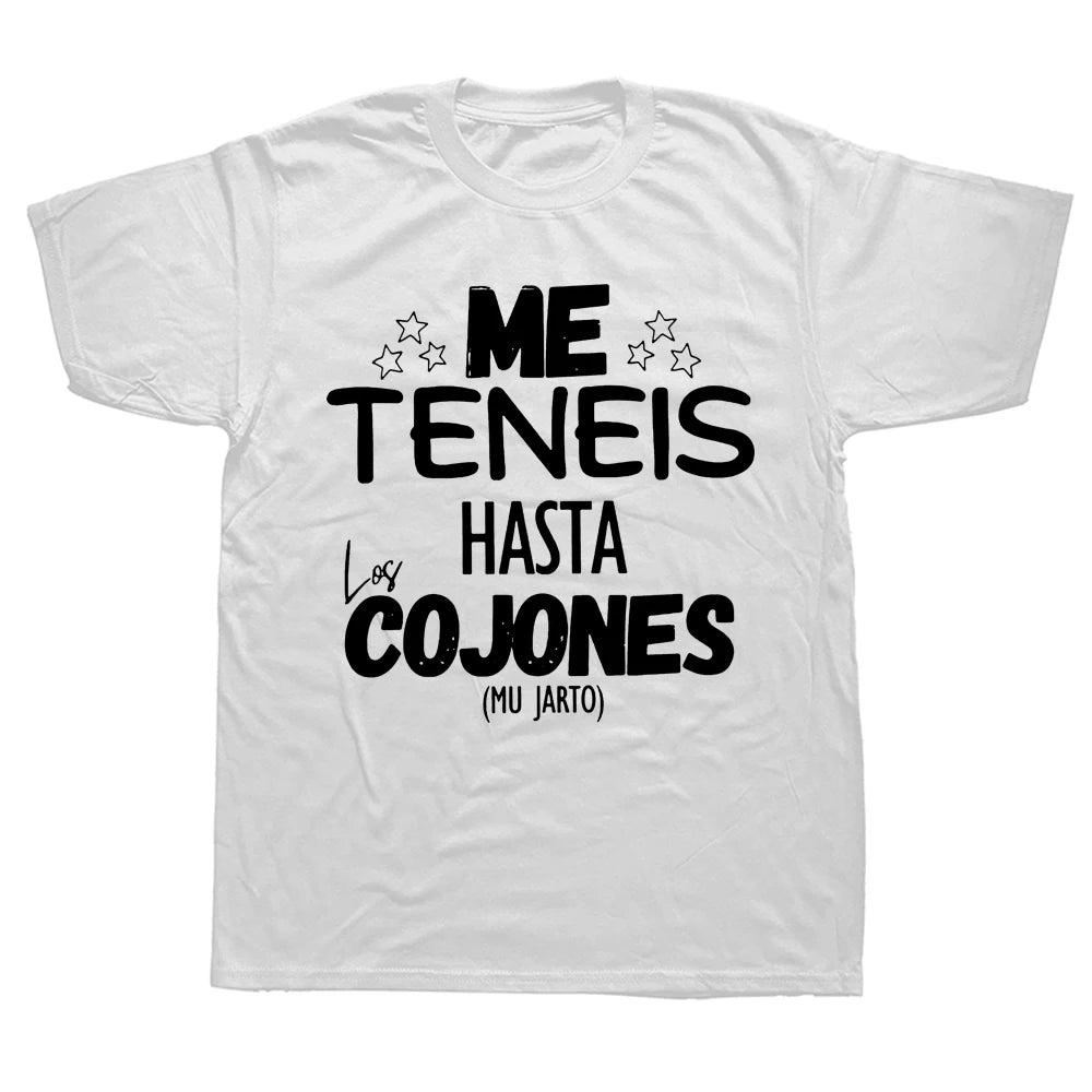 Camiseta Me Tienes Hasta Las Pelotas Frases Divertidas Chistes Camisetas Unisex 100% Algodón Suave Mujer Hombre Ropa Talla UE