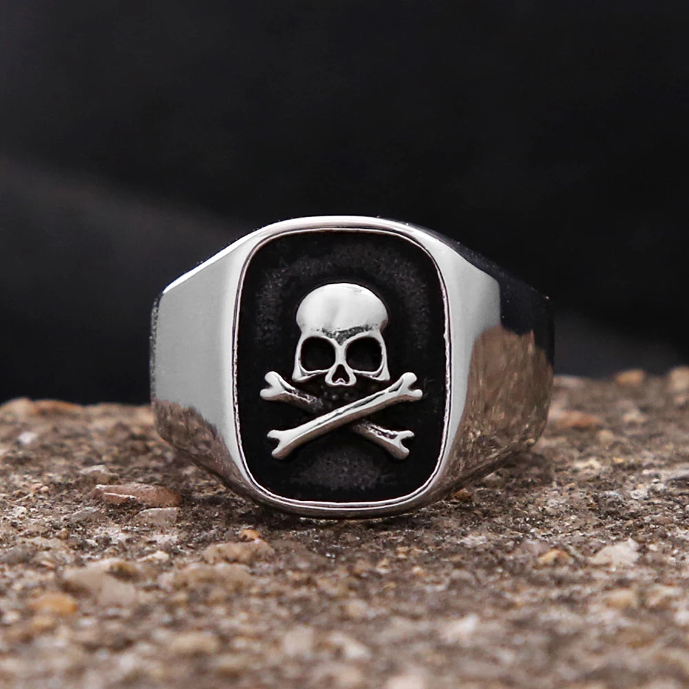 Fashion Simple 316L Stainless Steel Skull Ring For Men Women Classic Biker Rings High Polish Party Jewelry Gifts Dropshipping