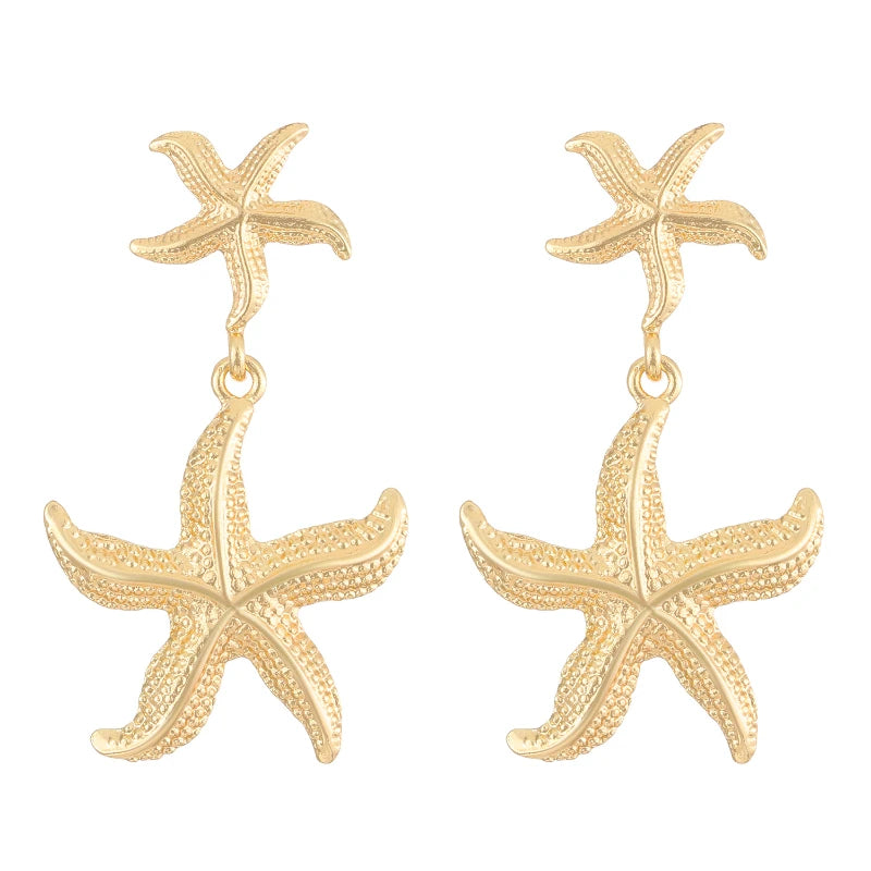 Seaside vacation retro minimalist ocean starfish earring pendant