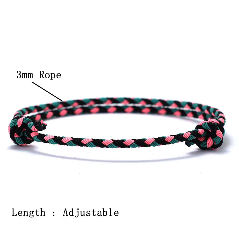 New Christmas Rope Bracelet Unisex Handmade Peruvian Knot Adjustable Braclet Friendship Brazalete Outdoor Survival Braslet Gift