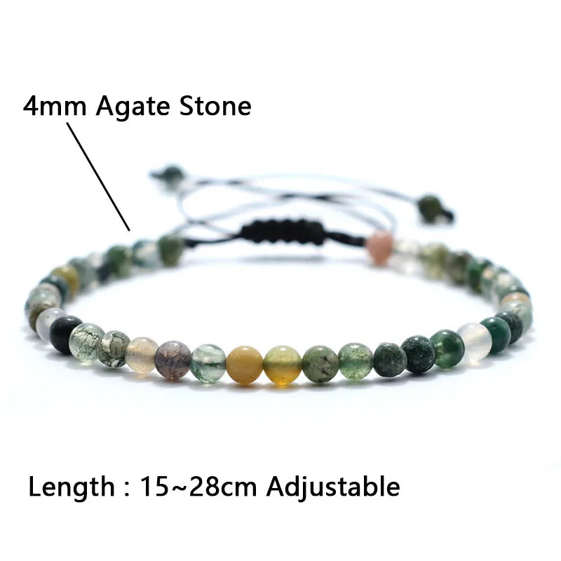 New In Macrame Bracelet Men Women Adjustable 4mm Braclet Beads Natural Lava Tiger Eyes Braslet Boyfriend Festival Accessories