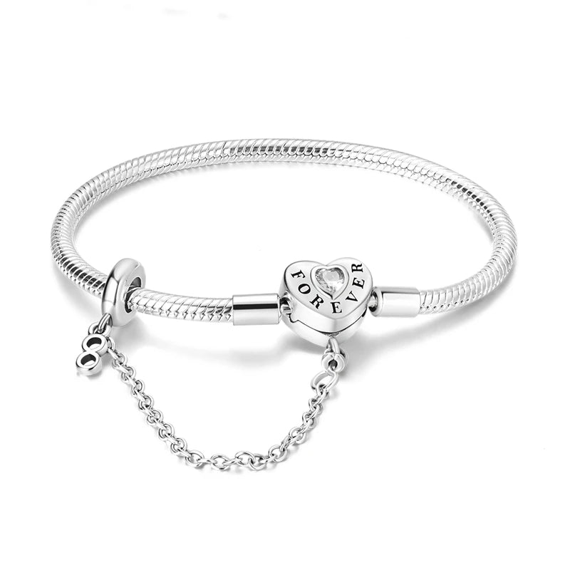 Pulsera original apta para pulseras con forma de corazón, mariposa, árbol de la vida familiar, abalorios de plata 925 DIY, pulseras de moda para mujer, joyería