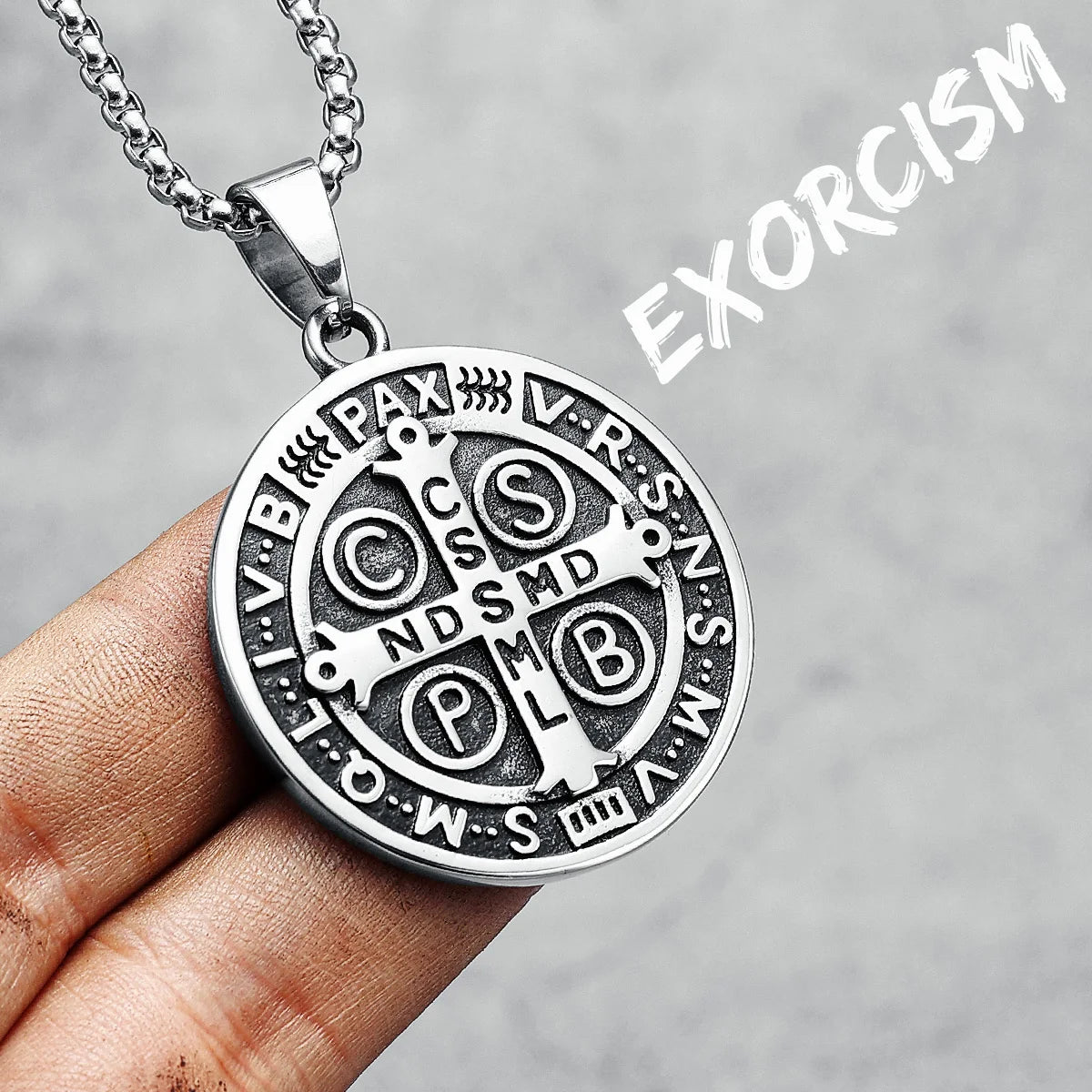 Exorcism Men Necklace CSPB Amulet 316L Stainless Steel Pendant Chain Religion Rock Punk Hip Hop for Male Jewelry Gift Wholesale