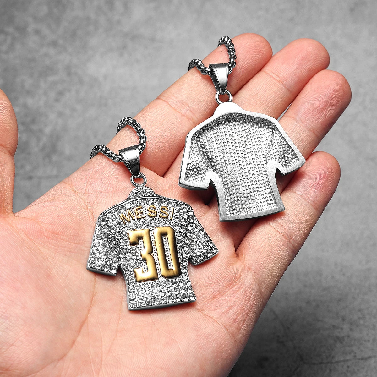 CR7 Messi Haaland Mbappé Neymar Football Jersey Men Necklaces Stainless Steel Pendant Chain Punk HipHop New In Jewelry Wholesale