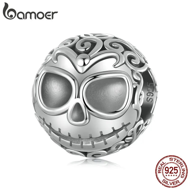 BAMOER Solid 925 Sterling Silver Little Ghost Charm Beads fit Original Bracelet & Necklaces Halloween Jewelry DIY bamoer Charm