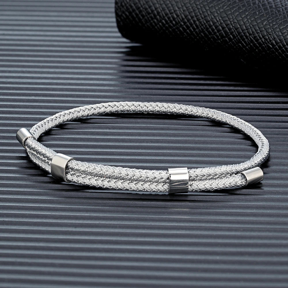 MKENDN Fashion Men Women Spain Flag Adjustable Nautical Rope Bracelet Stainless Steel Buckle Accessories 100% Waterproof Jewelry