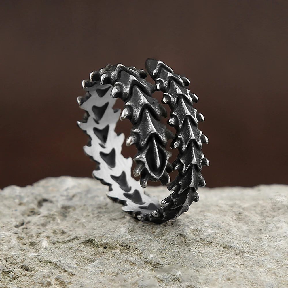 Vintage Gothic Black Dragon Bone Rings For Men Women 316L Stainless Steel Punk Biker Animal Skeleton Ring Fashion Amulet Jewelry