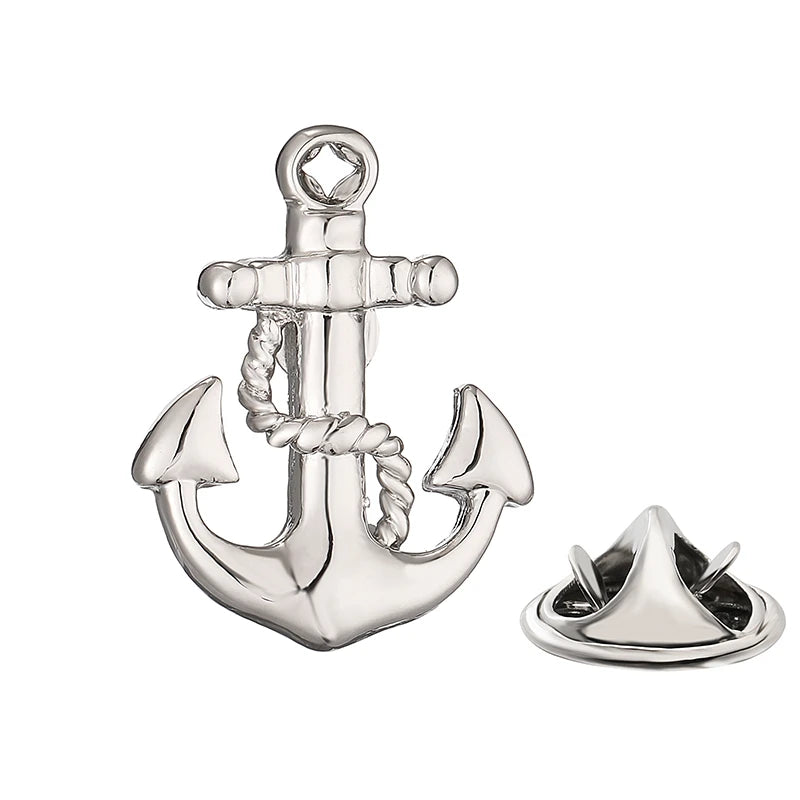 High quality brass anchor Brooch men's and women's Lapel Pin fashion backpack badge gift jewelry