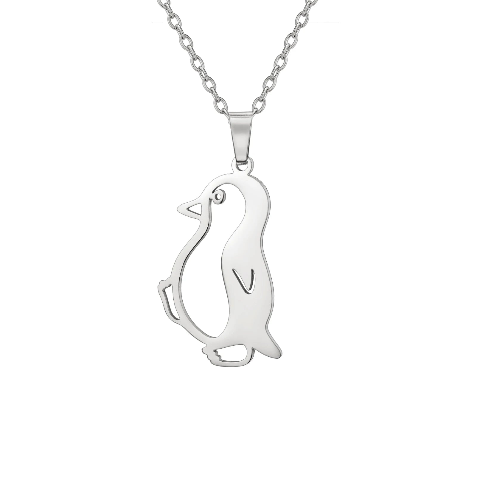 Dreamtimes Cute Penguin Pendant Necklace for Man Women Gift Stainless Steel Animal Chokers Pendant Necklace Trendy Jewelry