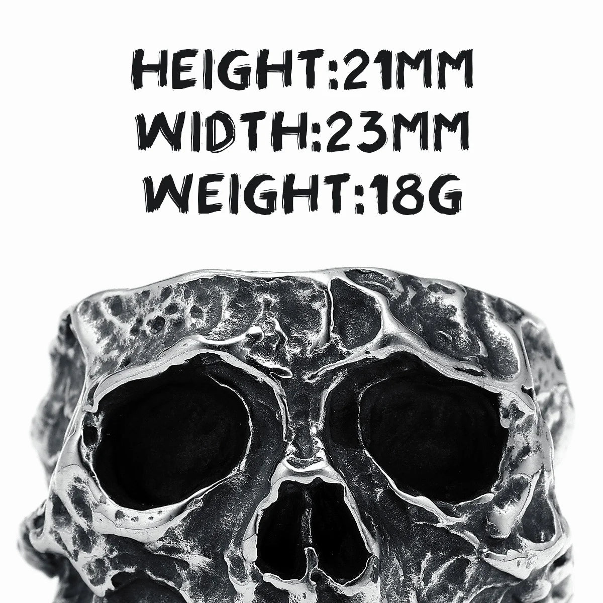 Cranium Broken Skull Ring 316L Stainless Steel Men Rings Hyperbolic Rock HipHop Party for Biker Male Boyfriend Jewelry Best Gift