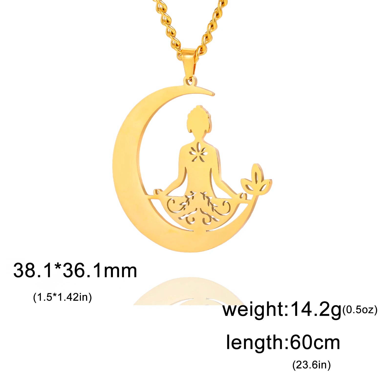 Dreamtimes 2023 Nouveau Collier Vintage Lune Pendentif Femme Acier Inoxydable Yoga Relaxation Sport Bijoux Cadeau