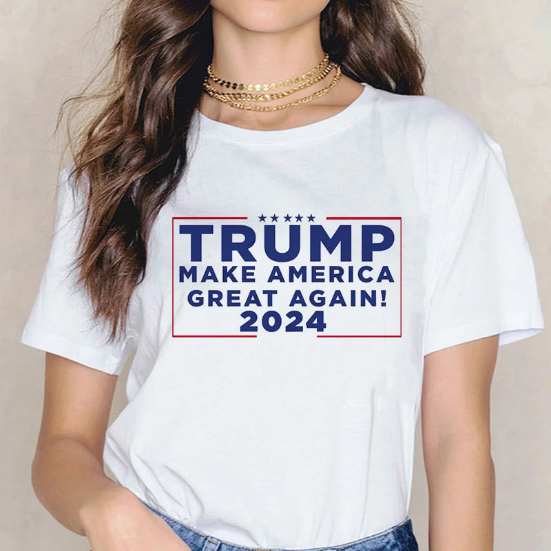 Donald Trump 2024 Merchandise Graphic Tee Shirt Harajuku Y2k Tops Lustige Mange Gothic T-shirt Frauen Mode T-shirt Kleidung Femme