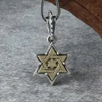 New Fashion Zircon Star of David Pendant Men Women Trend Charm Hexagonal Star Necklace Daily Casual Jewelry Gift