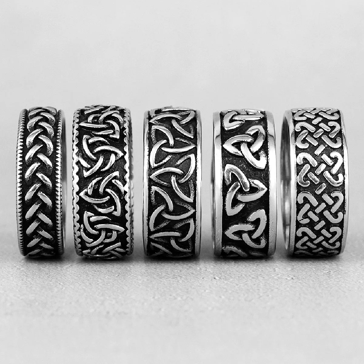 Celtic Knot Weave Ring Viking Symbols 316L Stainless Steel Mens Women Rings Simple for Girl Boyfriend Jewelry Gift Dropshipping