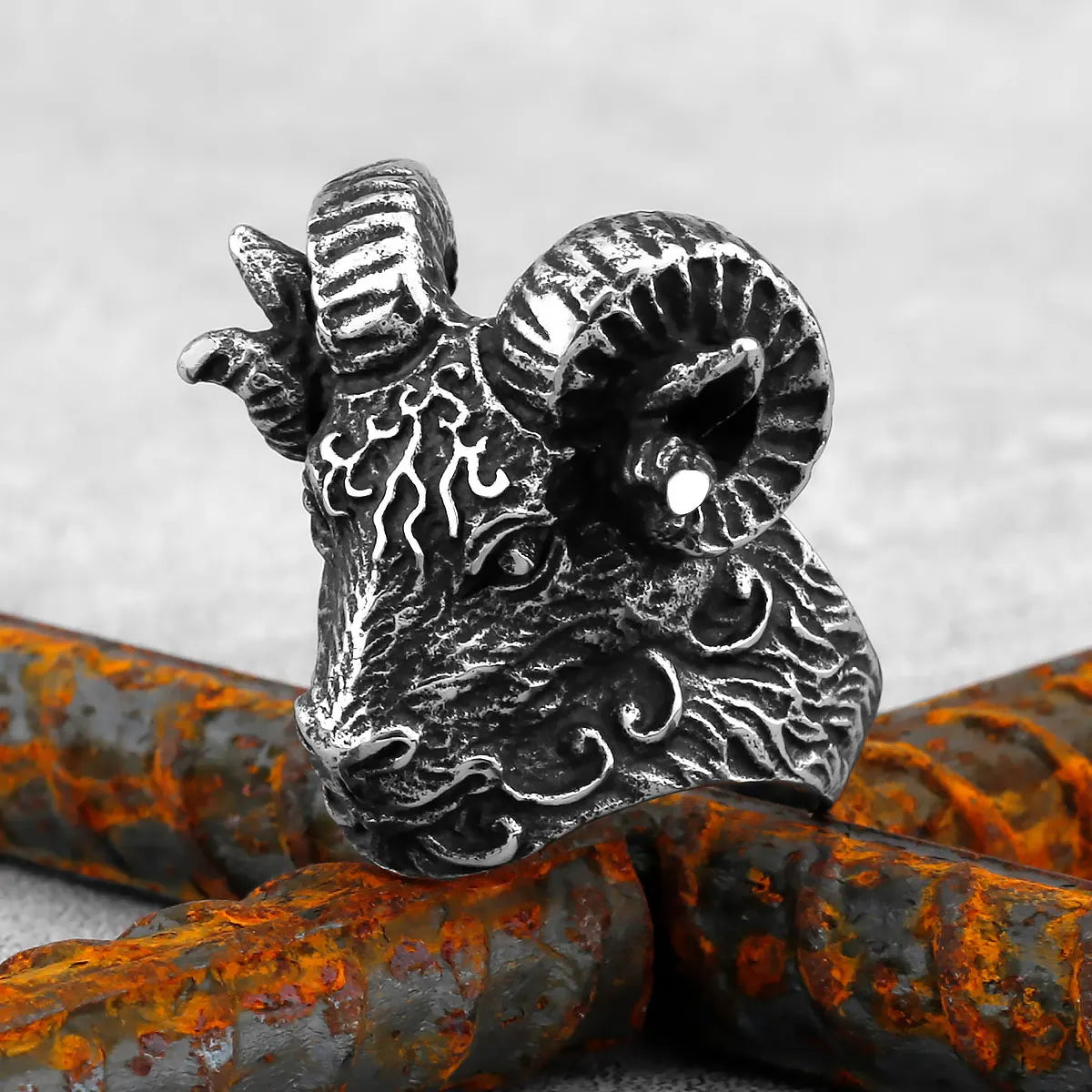 Gothic Punk Satanic Devil Skull/Animals Ring Vintage Steampunk Men's Stainless Steel Viking Ring Hiphop Motorcycle Biker Jewelry