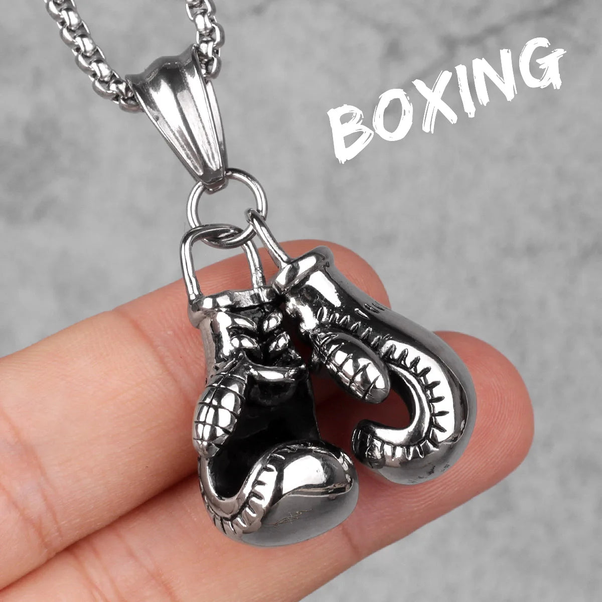 Fitness Gym Men Necklace Bodybuilding Boxing Gloves 316L Stainless Steel Pendant Tough Guy Chain for Boyfriend Male Jewelry Gift