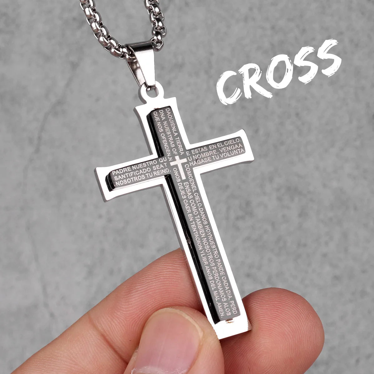 Religion Kreuz Halsketten 316L Edelstahl Männer Einfache Coole Kreuze Anhänger Kette Punk Rock Hiphop für Paar Schmuck Geschenk