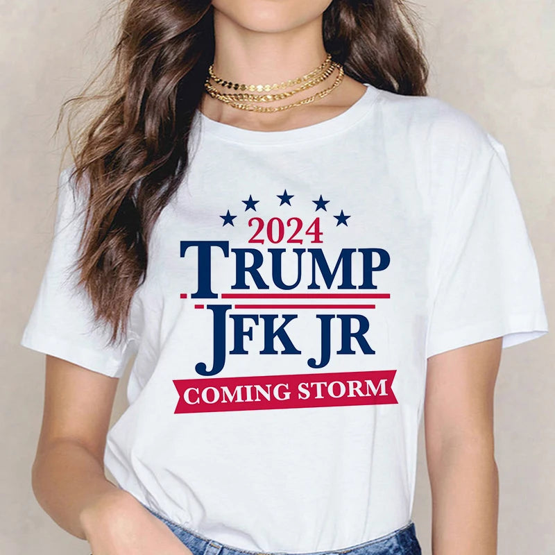 Donald Trump 2024 Merchandise Graphic Tee Shirt Harajuku Y2k Tops Funny Mange Gothic Tshirt Women Fashion T-shirt Clothes Femme