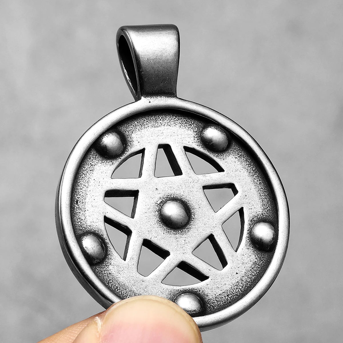 Celtic Star Necklace Retro Five-pointed Pendant 316L Stainless Steel Men Gem Chain Rock Punk Hip Hop for Male Jewelry Xmas Gift