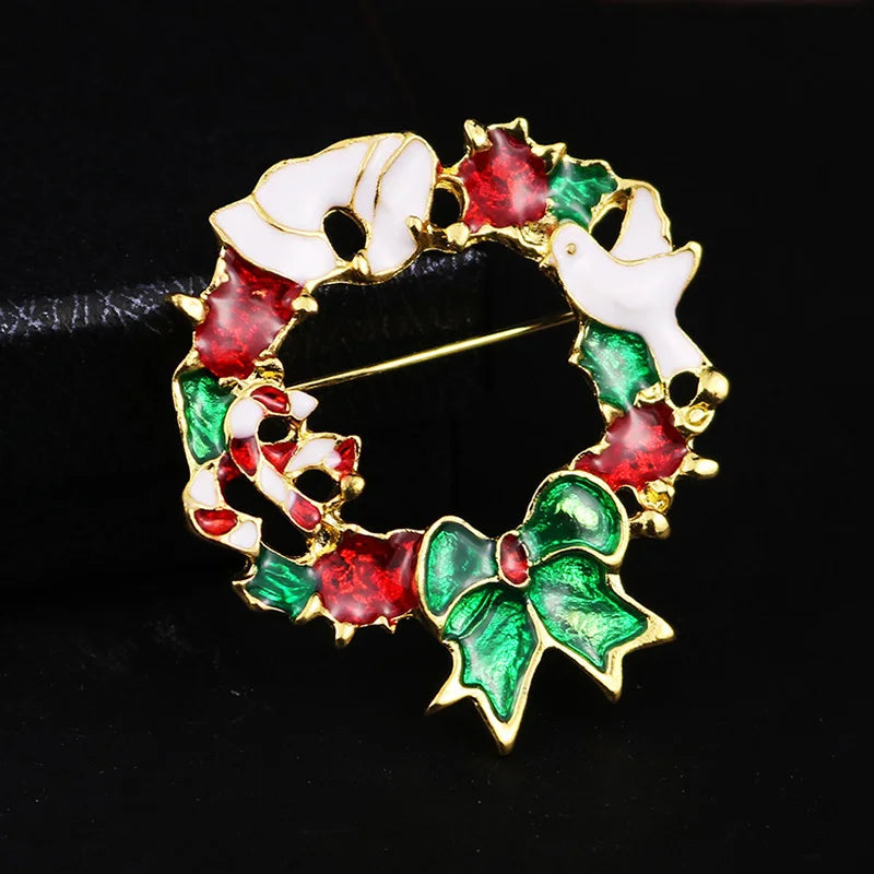 Luxury Exquisite Christmas Brooch Pin Snowman Santa Claus Boot Garland Fashion Jewelry Gift Christmas Decoration Brooches