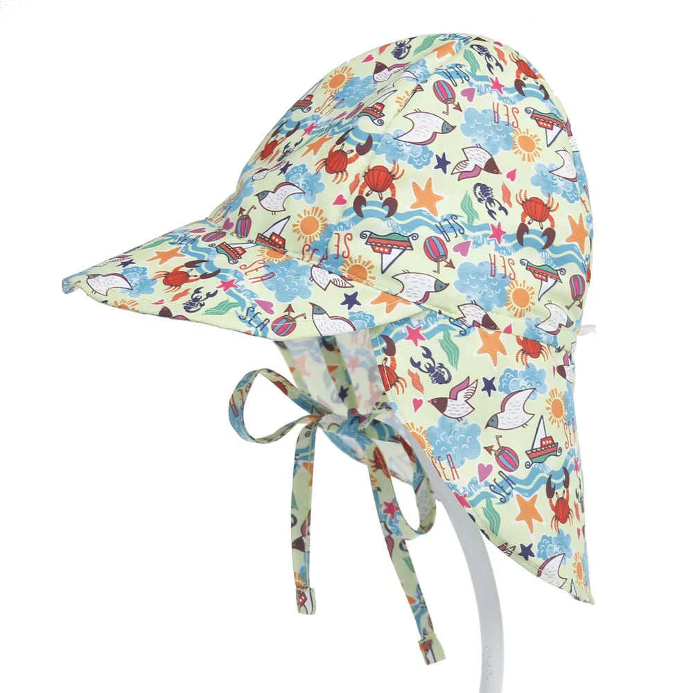 Children's Bucket Hats Adjustable Summer Baby Quick-drying Cap Wide Brim Beach Travel  UV Protection Outdoor Essential Sun Caps