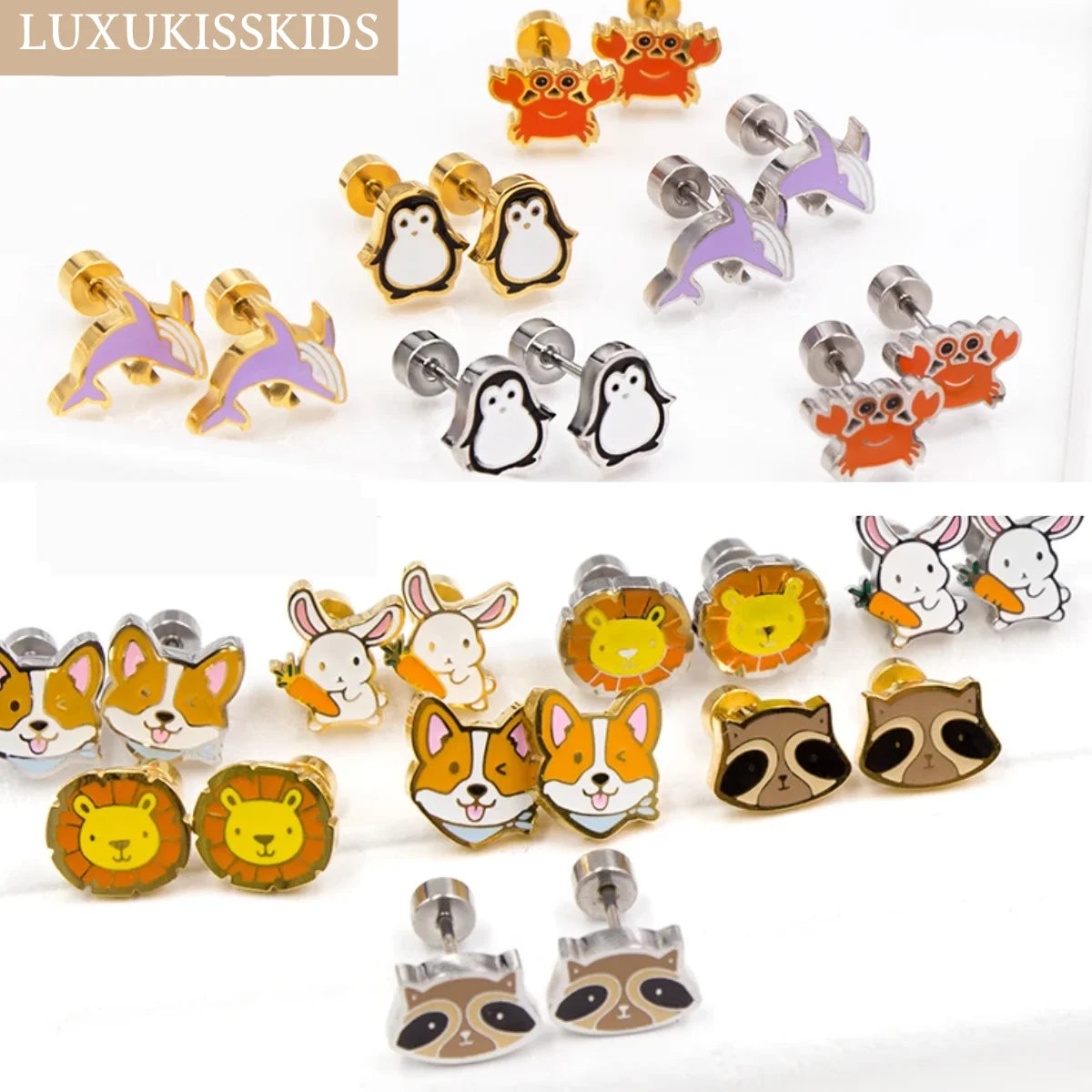 Cute Girls's Tiny Stud Earrings Acrylic/Stainless Steel Animals