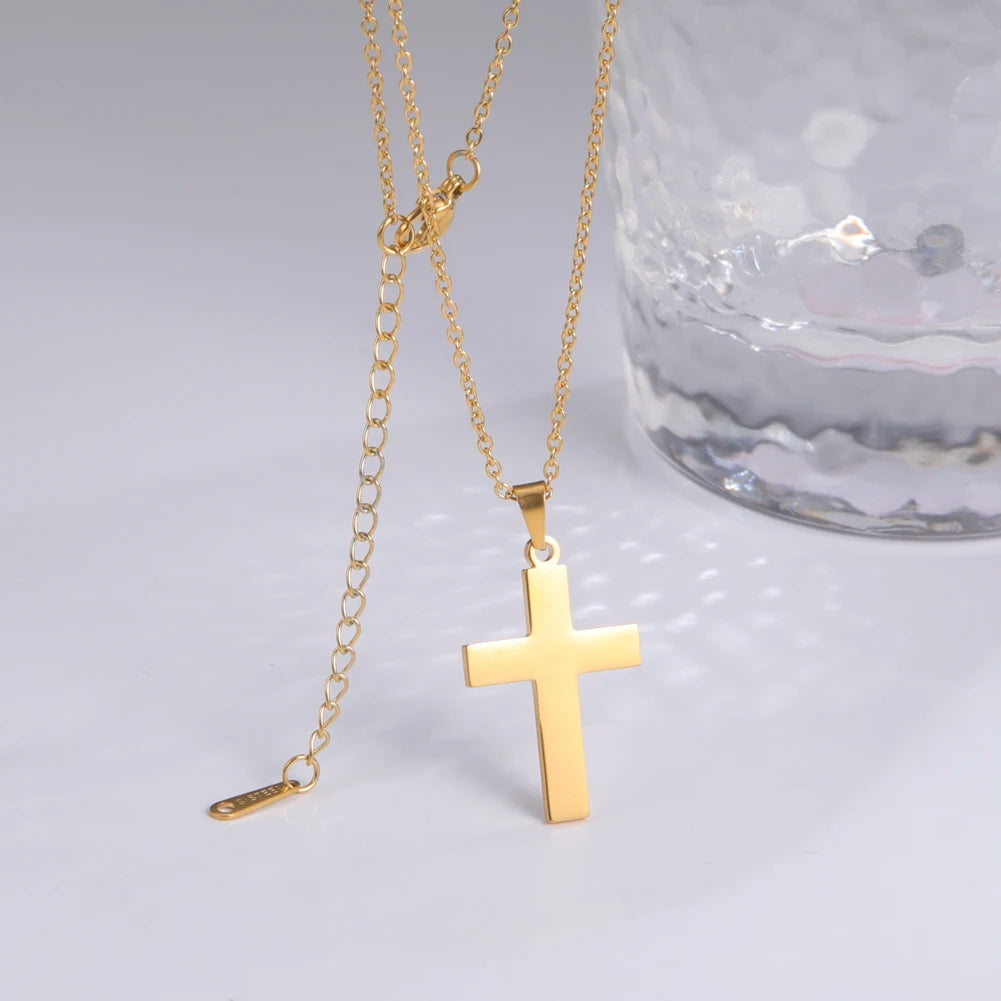 Fashion Harajuku Vintage Cross Drop Long Chain Necklace for Men and Women Personality Party Hip Hop Punk streetwear Jewelry Gift