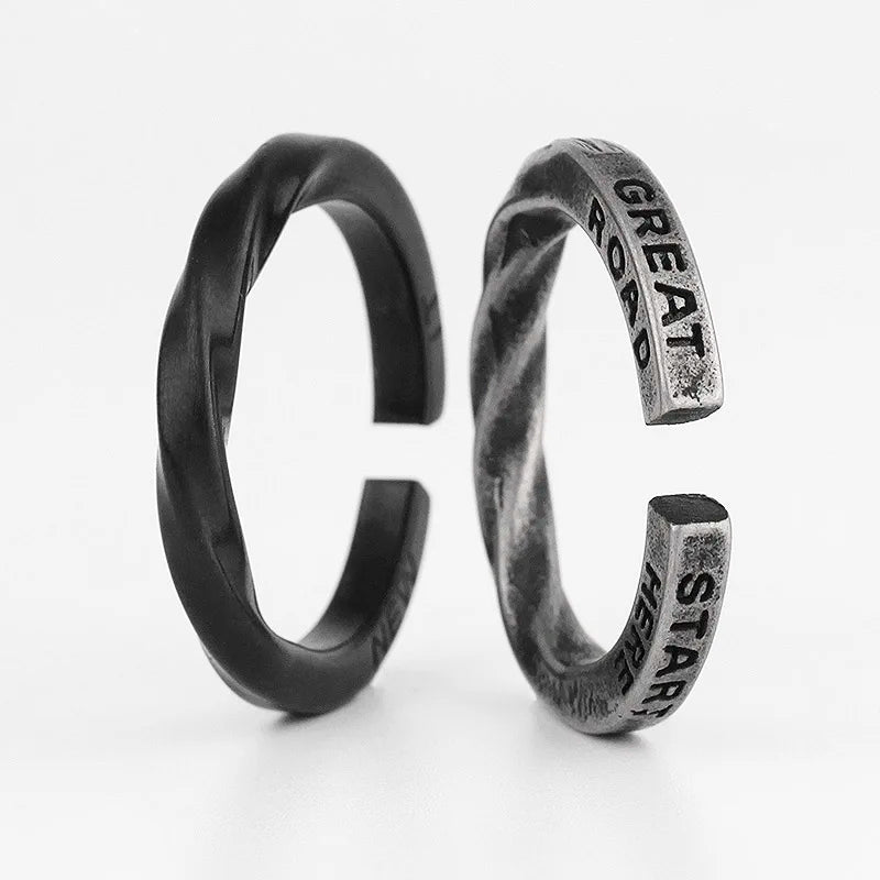 Einfacher Mobius-Ring aus Edelstahl für Herren und Damen, offene Ringe für Paare, Liebhaber, Mädchen, Freund, Schmuck, Kreativität, Geschenk, Großhandel