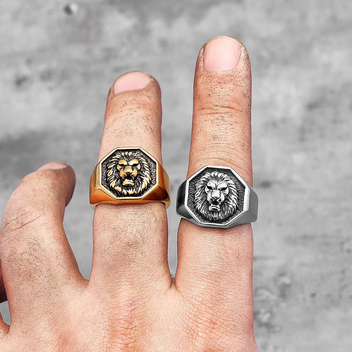 Lion King Animal Stainless Steel Mens Womens Rings Punk Trendy Unique for Couple Male Biker Jewelry Creativity Gift Wholesale