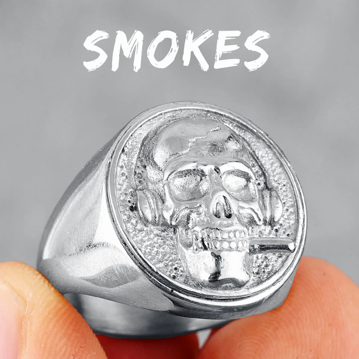 Skulls Badge Rings 316L Stainless Steel Men Ring Variety Retro Skeletons Punk Rock Punk for Rider Male Smoker Jewelry Best Gift