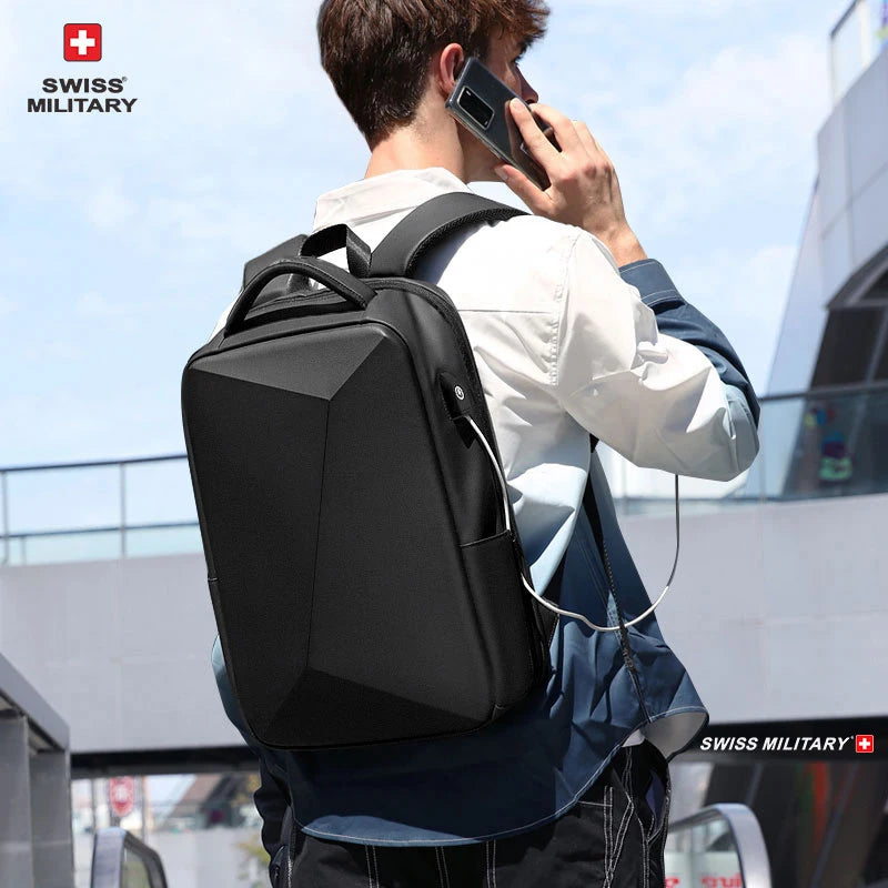 Swiss Military Brand Laptop Backpack Anti-theft Waterproof Casual Backpack USB Charging Men Business Travel Bag Backpack Mochila