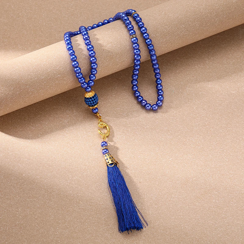 Classic Deep Blue Undersea Rosary String for Men and Women Classical Spike Arab Muslim Hand Decompression Relaxation Jewelry