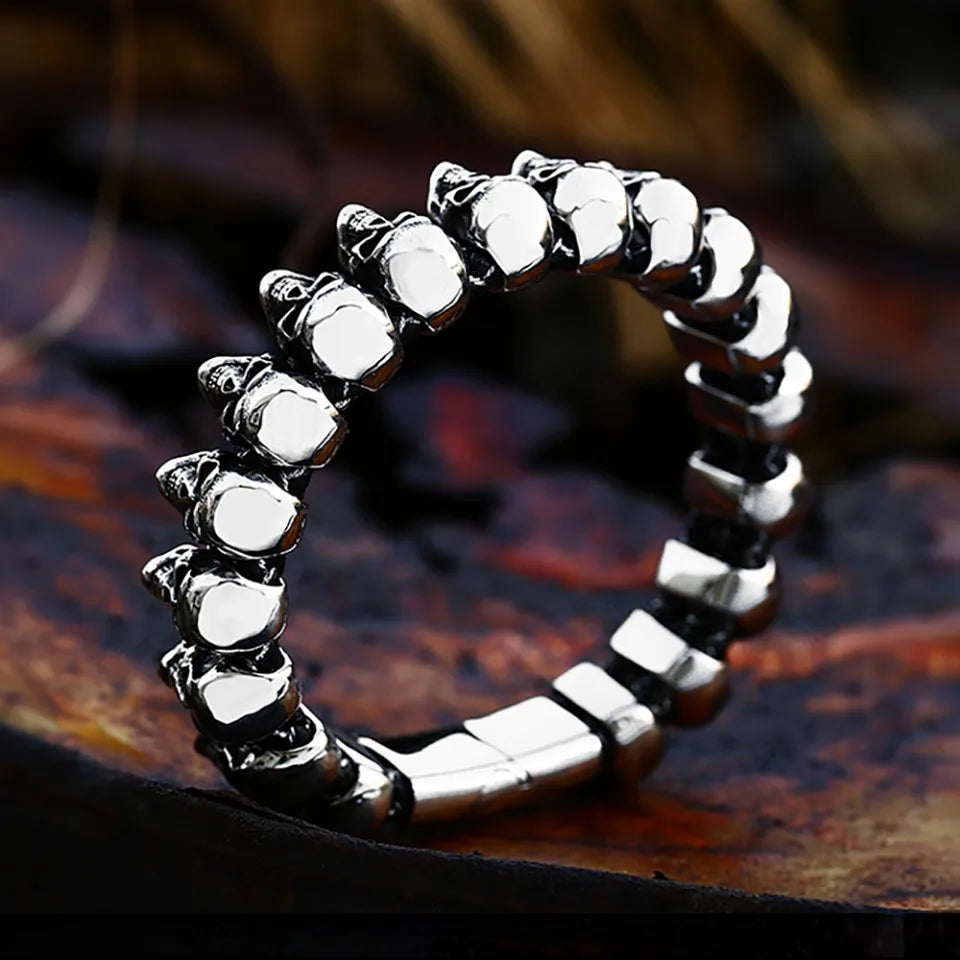 Gothic Vintage Black Skull Bracelet For Men Women 316L Stainless Steel Punk Hip Hop Skeleton Bracelets Fashion Jewelry Wholesale