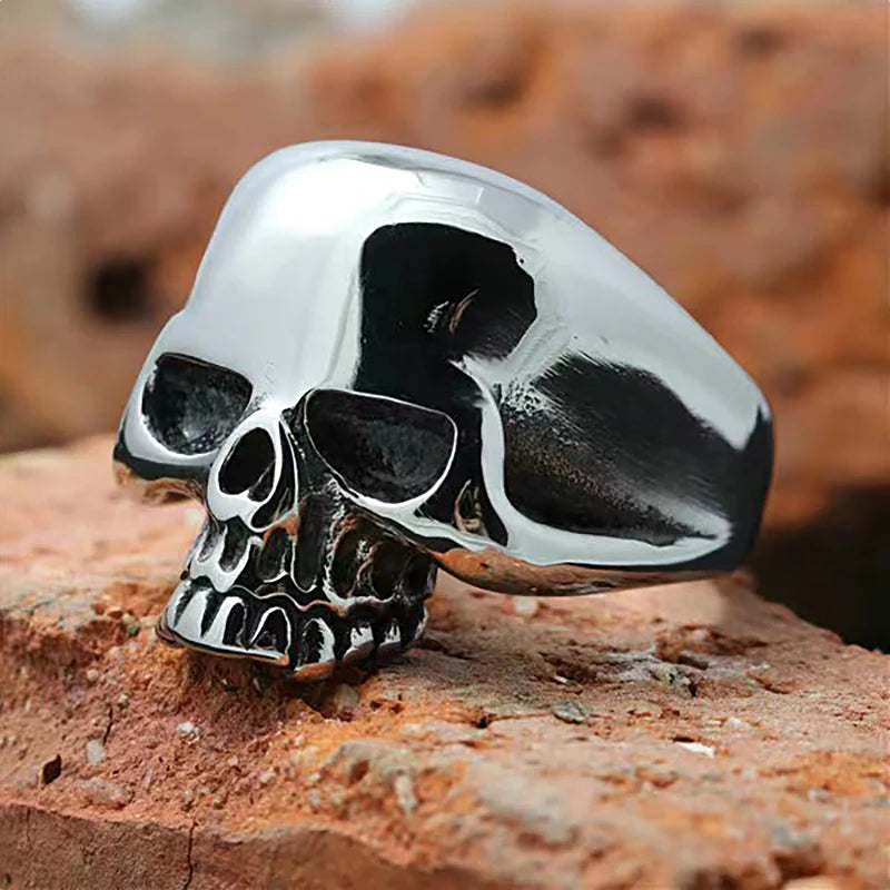 Gothic Vintage High polish Pirate Skull Ring For Men Boy Silver Color Biker Stainless Steel Rings Fashion Jewelry Gift Wholesale