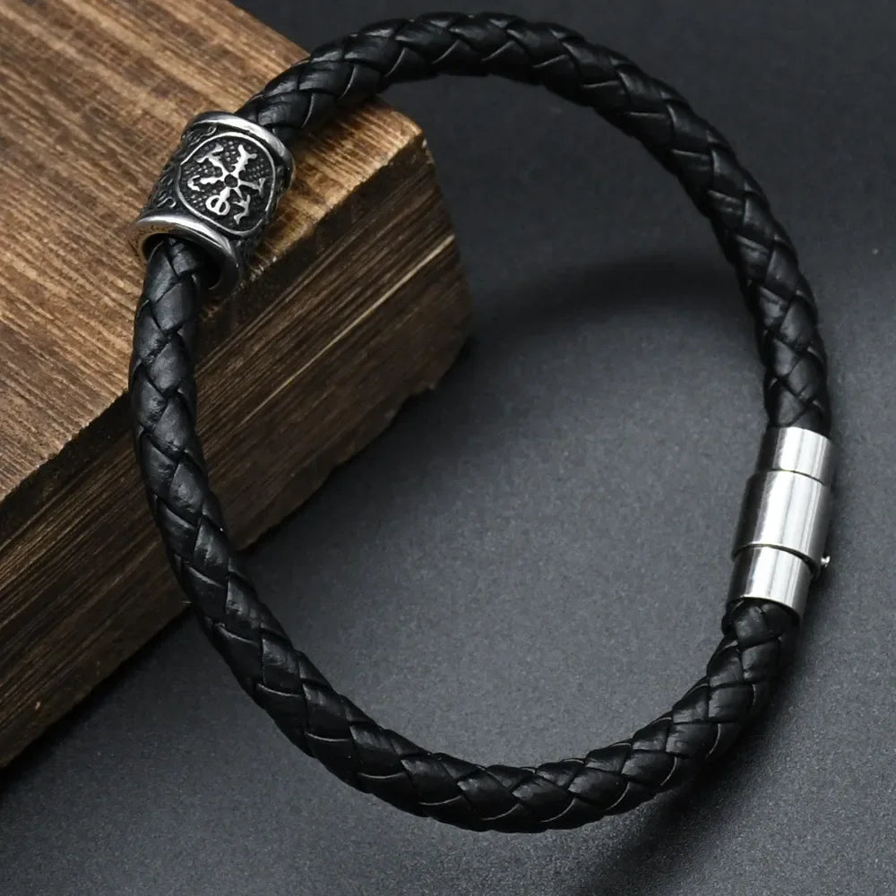 Norse Viking Bracelet for Men and Women, Valknut Runes Beads, DIY Bracelet Decoration, Bangles with Charms, Stainless Steel Bead