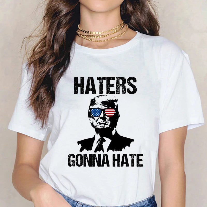 Camiseta gráfica de mercancía de Donald Trump 2024, camisetas Harajuku Y2k, camisetas góticas divertidas, camisetas de moda para mujer, ropa para mujer