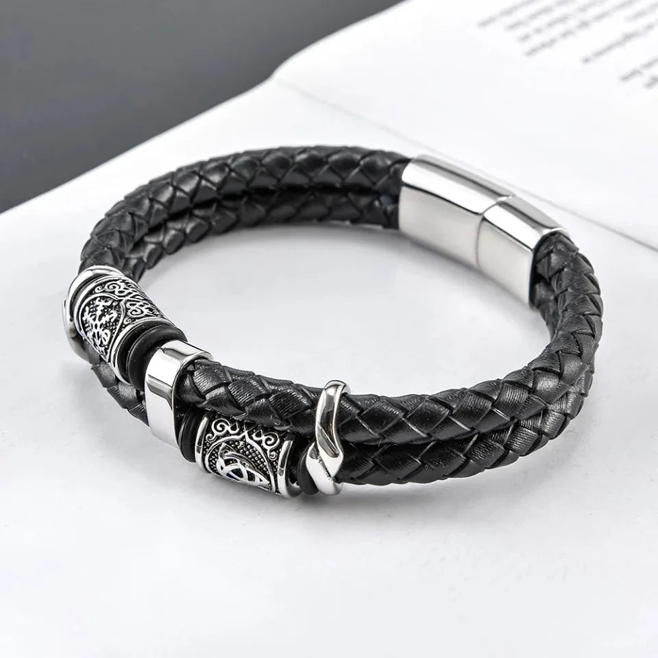 Fashion Nordic Viking Compass Bracelets For Men Women 316L Stainless Steel Vikings Celtic Knot Bracelet Amulet Jewelry Wholesale