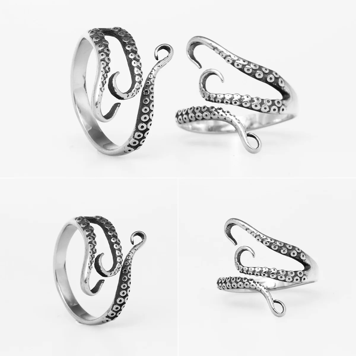 Octopus Tentacles Rings Simple High Quality Trendy 316L Stainless Steel for Friend Couple Jewelry Unisex Best Gift Wholesale