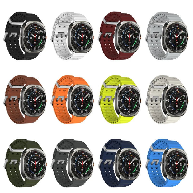 Marine Band For Samsung Galaxy Watch Ultra 47mm Sports Silicone Strap Bracelet For Samsung Galaxy Ultra Watchband Accessories