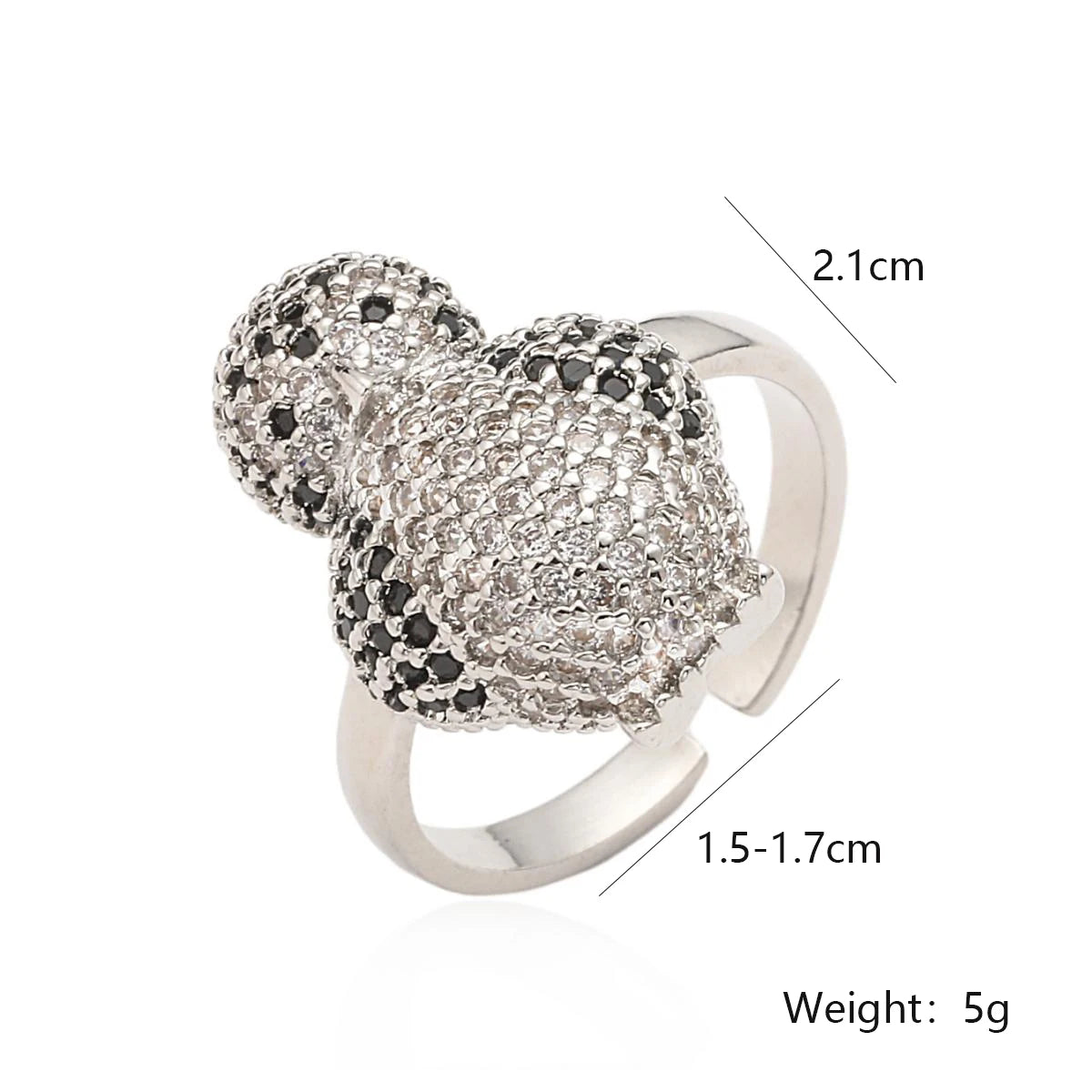 INS Design Penguin Shaped Cubic Zirconia Adjustable Ring For Women Girls,Glamorous Party Wedding Vacation Jewelry Lovers Gift