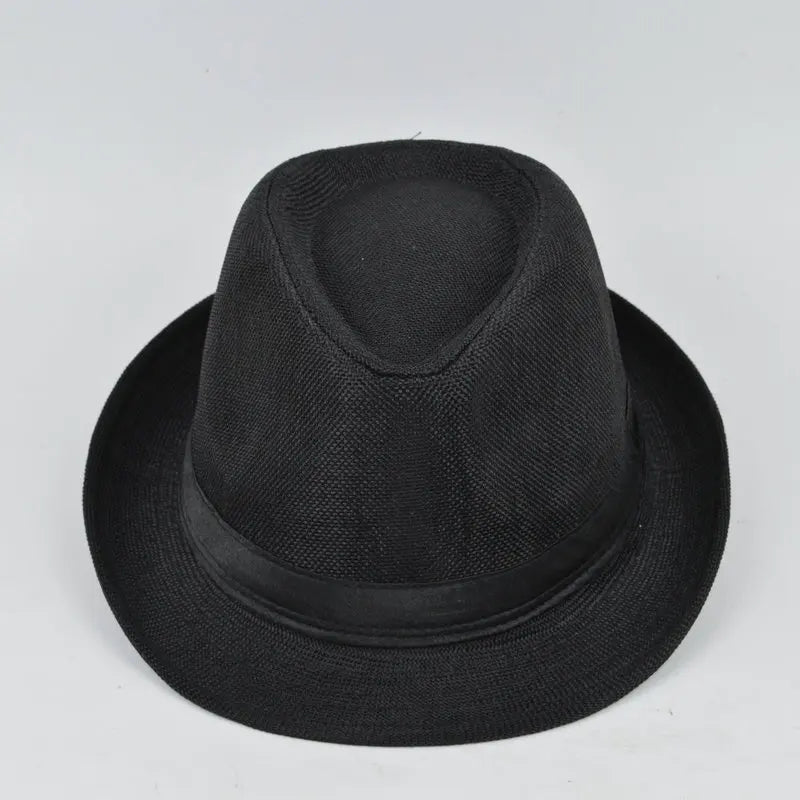 Men's Fedora Jazz Cotton Linen Solid Color Hat Summer Retro Bowler Hats Unisex Outdoor Chapeau  Bowler Hats Beach Trave Cap