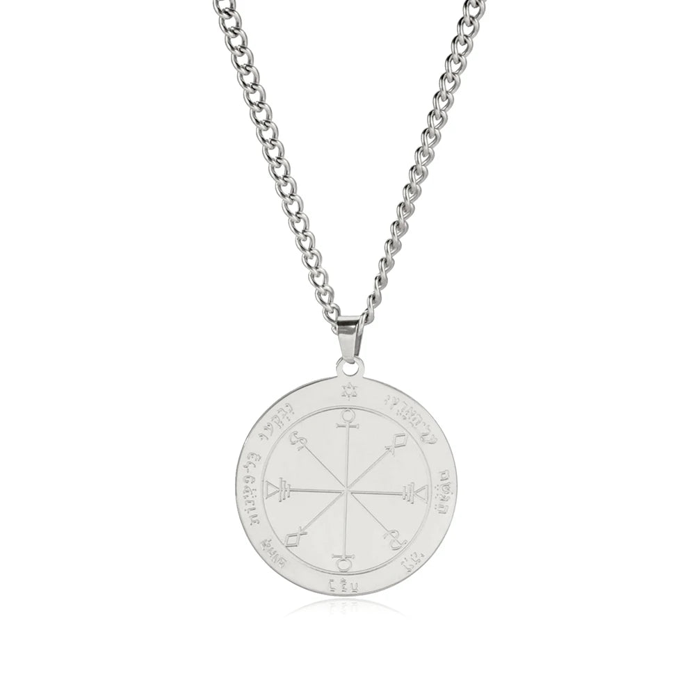 Key of Solomon Amulet Talisman Men Necklace First Second Fifth Seventh Pentacle Of The Jupiter Venus Mar Moon Necklaces Jewelry