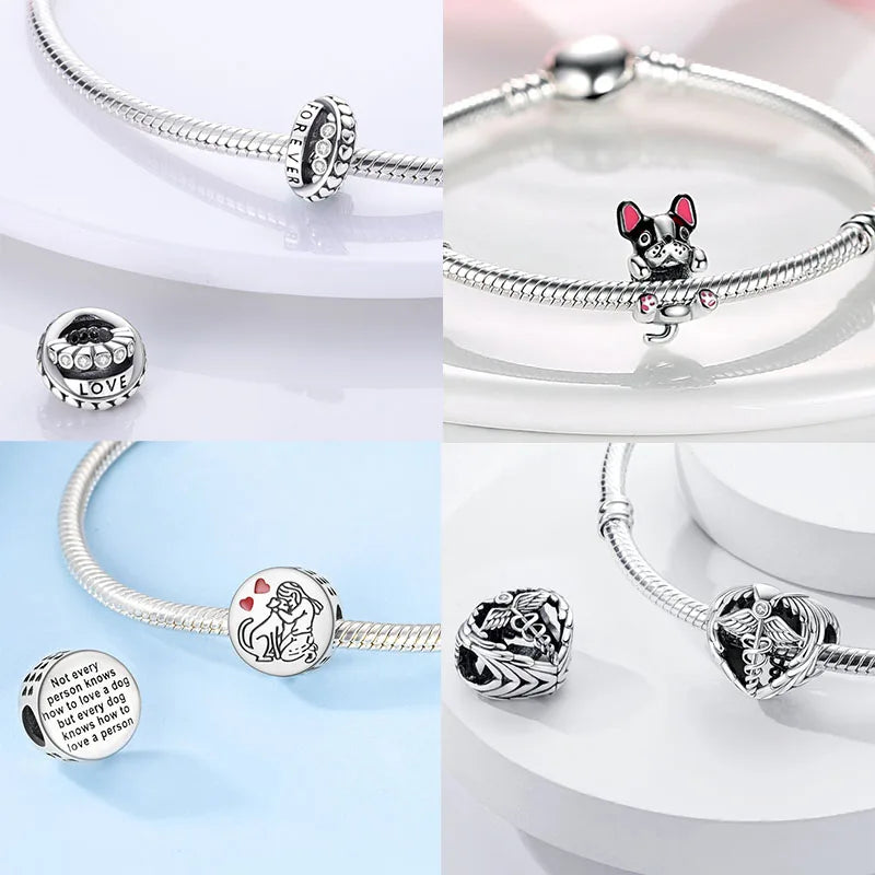 New 925 Sterling Silver Charm Bead Fit Original Pandora Bracelet Charms for Women Necklace DIY Jewelry Gift