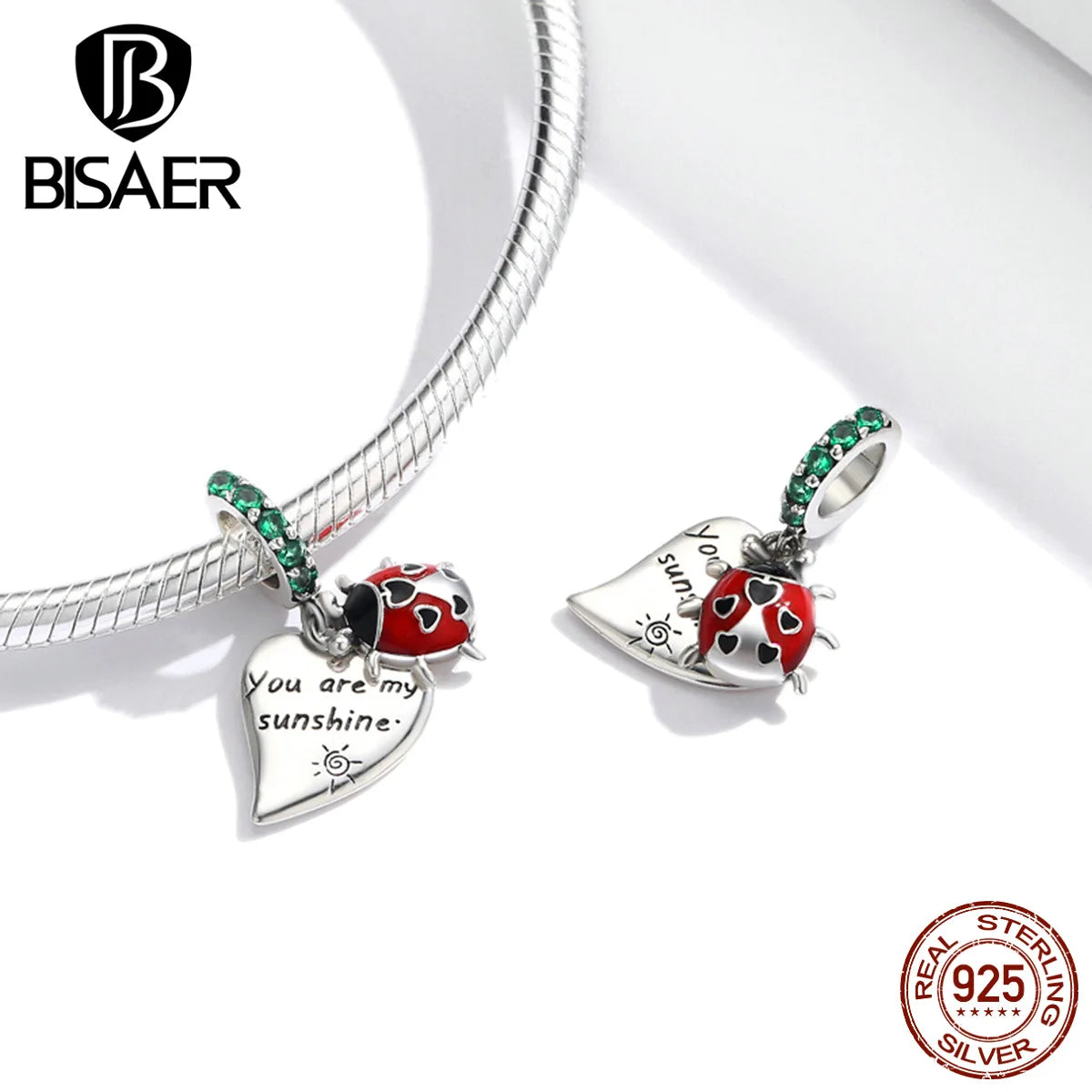 BISAER 925 Sterling Silver Animal Charms Beads Jirafa Cebra Unicornio Koala Colgante para Mujeres DIY Pulseras Collar Joyería Fina