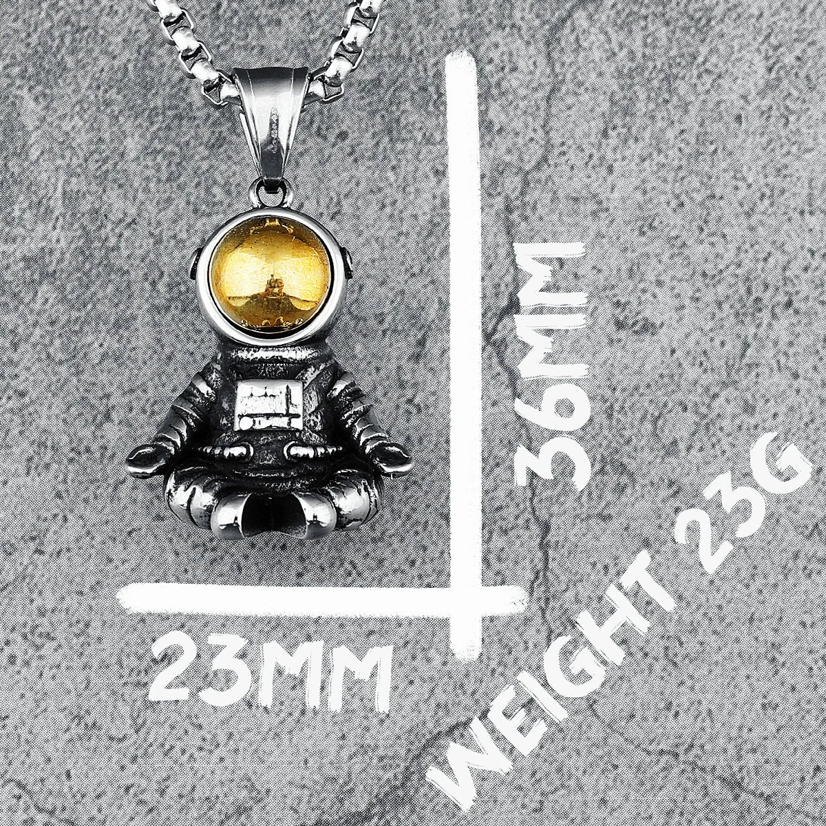 Meditate Astronaut Necklaces Stainless Steel Men Swaggy Cute Hip Hop Rap Pendant Chain Party for Friend Couple Jewelry Best Gift