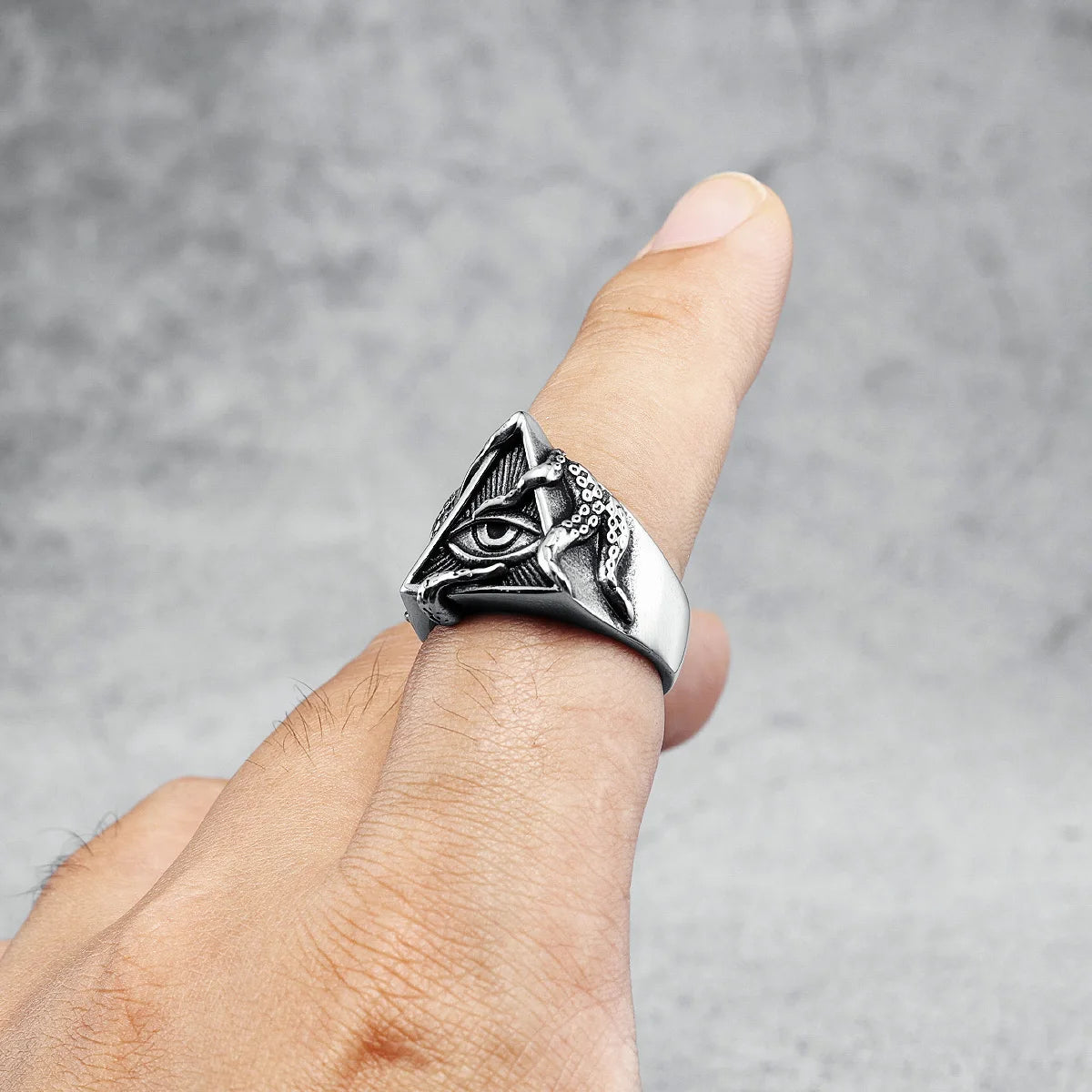 Eye of Providence Rings 316L Stainless Steel Men Truth All-seeing Eye Ring Punk Rock for Male Rider Boyfriend Jewelry Best Gift