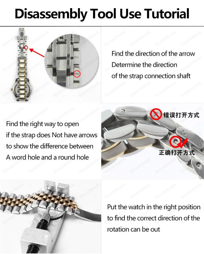 Metal Watch Repair Tool Adjusting Band Bracelet Link Pin Tool Remover Easy To Remover Adjust Watch Strap Tool with Watch Pin